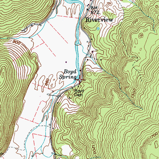 Topographic Map of Boyd Spring, TN