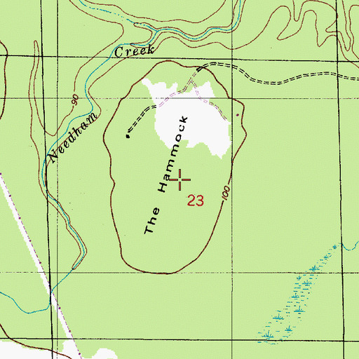 Topographic Map of The Hammock, AL