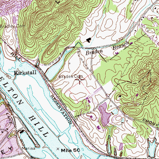 Topographic Map of Braden Cemetery, TN