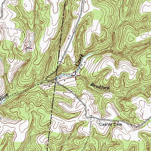 Topographic Map of Bradford Branch, TN
