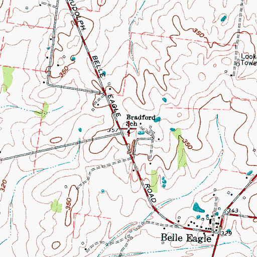 Topographic Map of Bradford School, TN