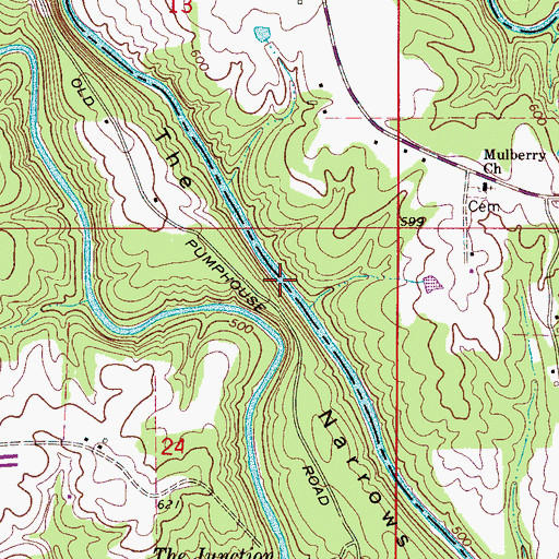 Topographic Map of The Narrows, AL