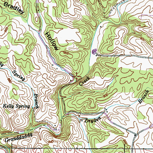 Topographic Map of Bradley Hollow, TN