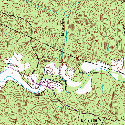 Topographic Map of Bradley Hollow, TN