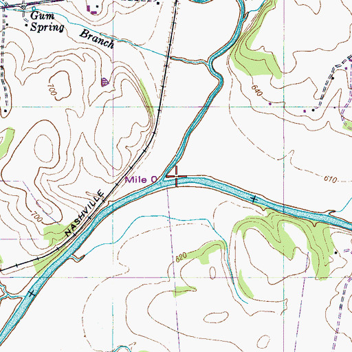 Topographic Map of Bradshaw Creek, TN