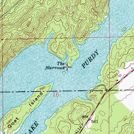Topographic Map of The Narrows, AL