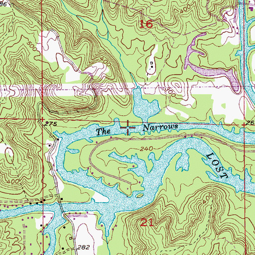Topographic Map of The Narrows, AL