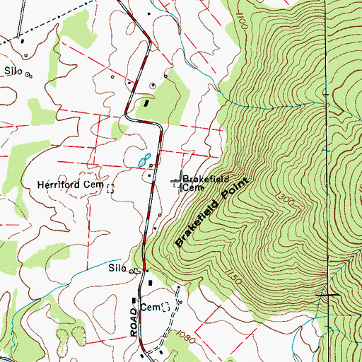 Topographic Map of Brakefield Cemetery, TN