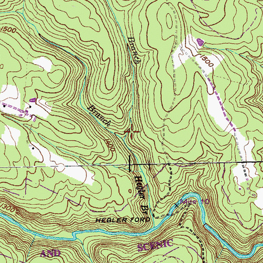 Topographic Map of Branstetter Branch, TN