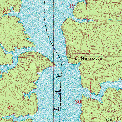 Topographic Map of The Narrows, AL