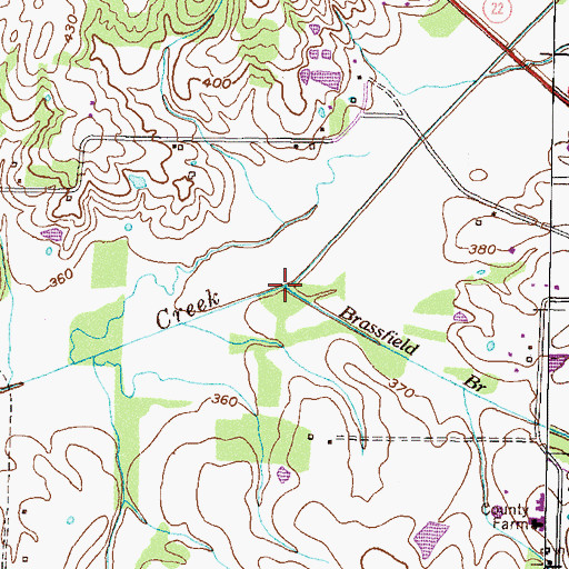 Topographic Map of Brassfield Branch, TN