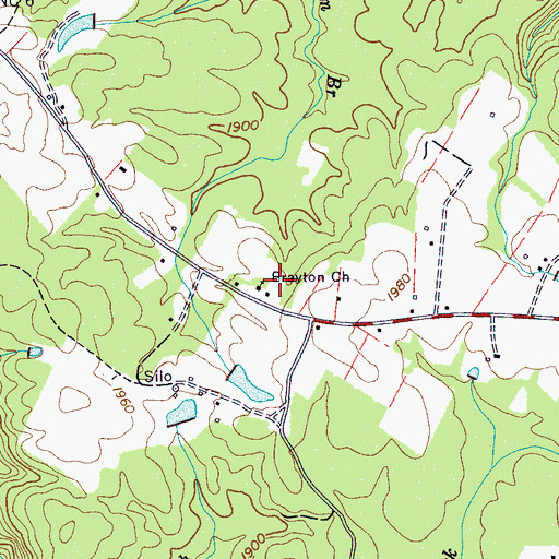 Topographic Map of Brayton Church, TN