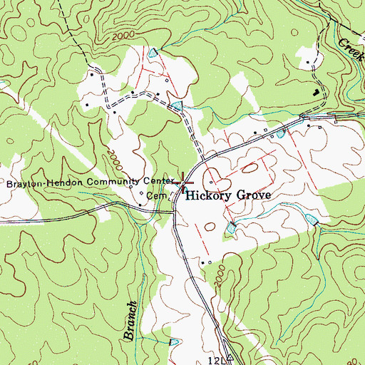 Topographic Map of Brayton-Hendon Community Center, TN
