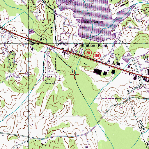 Topographic Map of Brazil Branch, TN