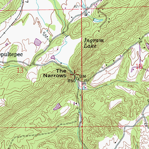 Topographic Map of The Narrows, AL