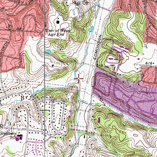 Topographic Map of Brentwood Branch, TN