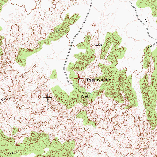 Topographic Map of Tselayazhe, AZ
