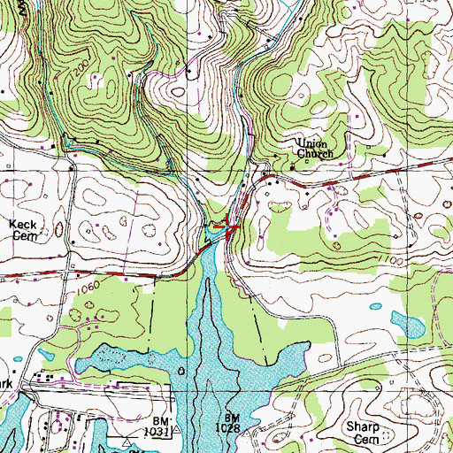 Topographic Map of Brewer Hollow, TN