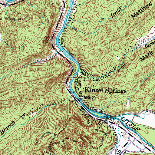 Topographic Map of Briar Branch, TN