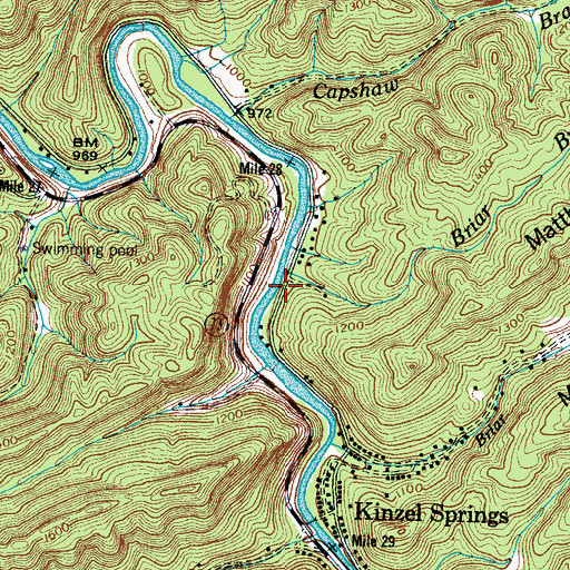 Topographic Map of Briar Branch, TN