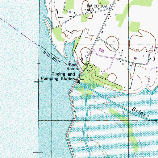 Topographic Map of Briar Creek, TN