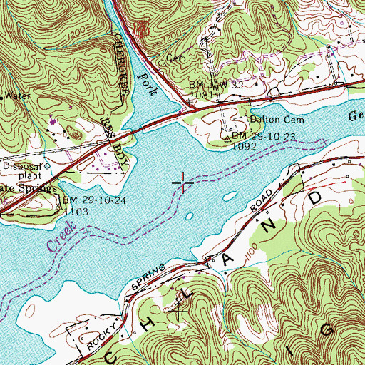 Topographic Map of Briar Fork, TN