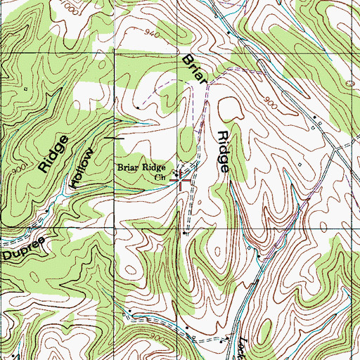 Topographic Map of Briar Ridge Church, TN