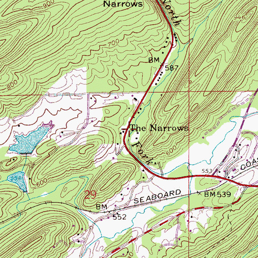 Topographic Map of The Narrows, AL