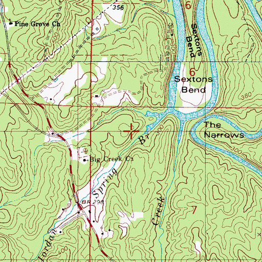 Topographic Map of The Narrows, AL