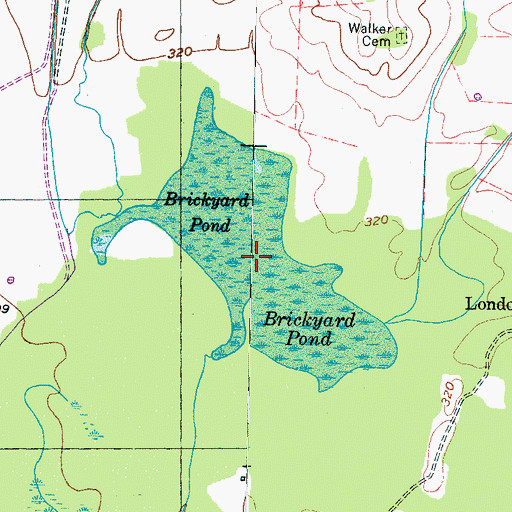 Topographic Map of Brickyard Pond, TN