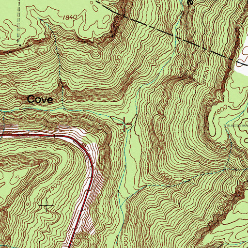 Topographic Map of Bridal Veil Cove, TN