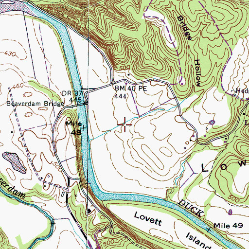 Topographic Map of Bridge Hollow, TN