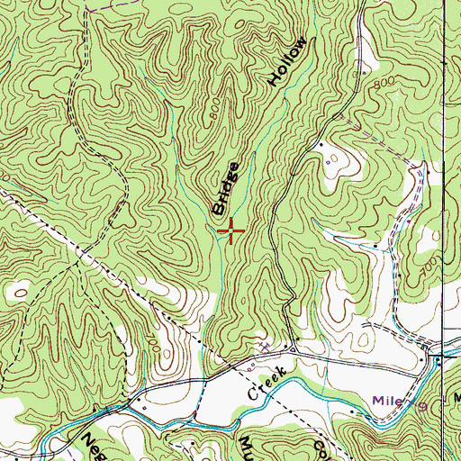 Topographic Map of Bridge Hollow, TN