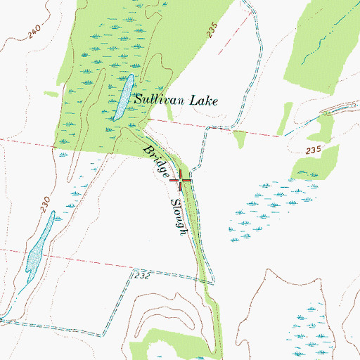 Topographic Map of Bridge Slough, TN