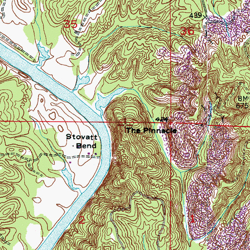 Topographic Map of The Pinnacle, AL