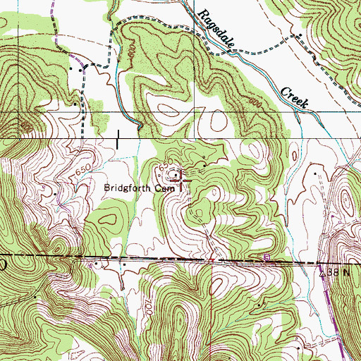 Topographic Map of Bridgforth Cemetery, TN