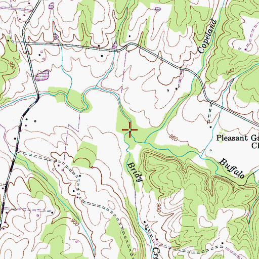 Topographic Map of Bridy Creek, TN