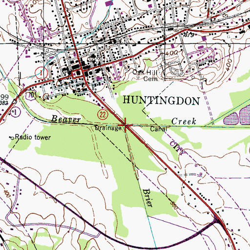 Topographic Map of Brier Creek, TN