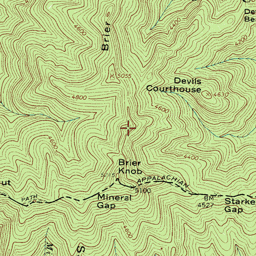Topographic Map of Brier Ridge, TN