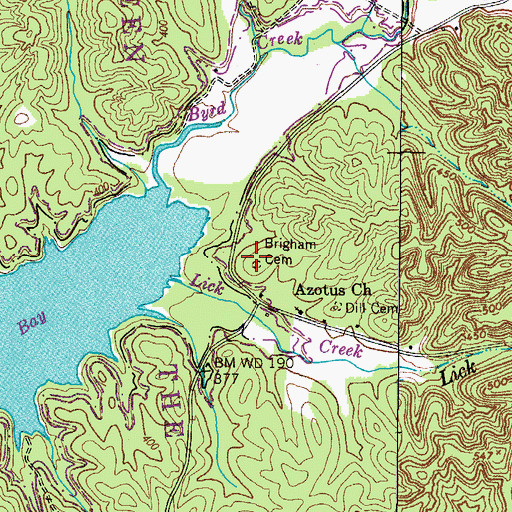 Topographic Map of Brigham Cemetery, TN