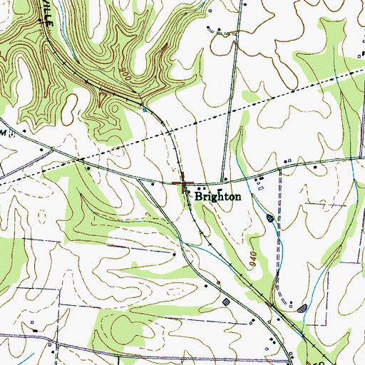 Topographic Map of Brighton, TN