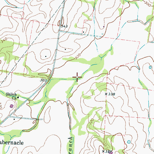 Topographic Map of Brigmon Branch, TN