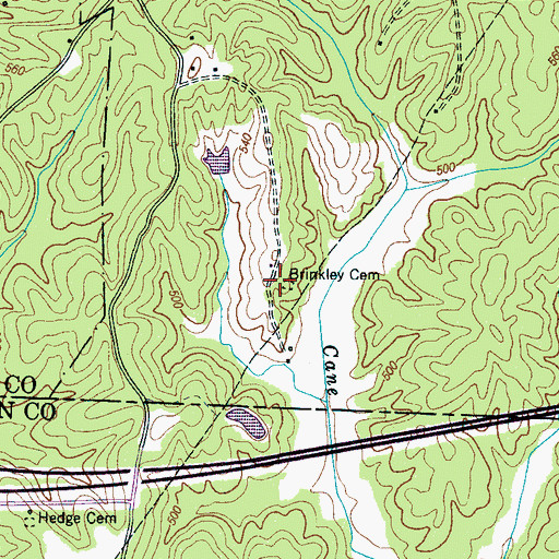 Topographic Map of Brinkley Cemetery, TN