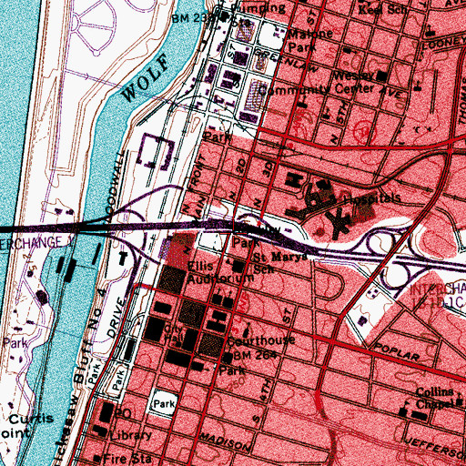 Topographic Map of Brinkley Park, TN
