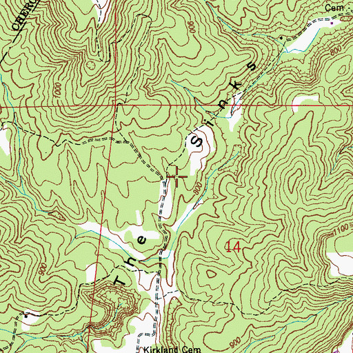 Topographic Map of The Sinks, AL