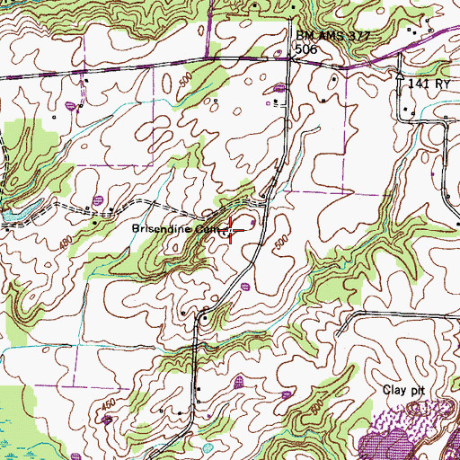 Topographic Map of Brisendine Cemetery, TN