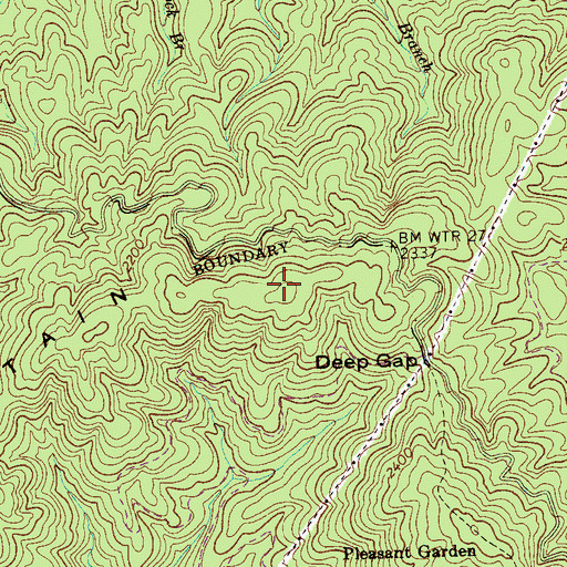 Topographic Map of Brock Mountain, TN