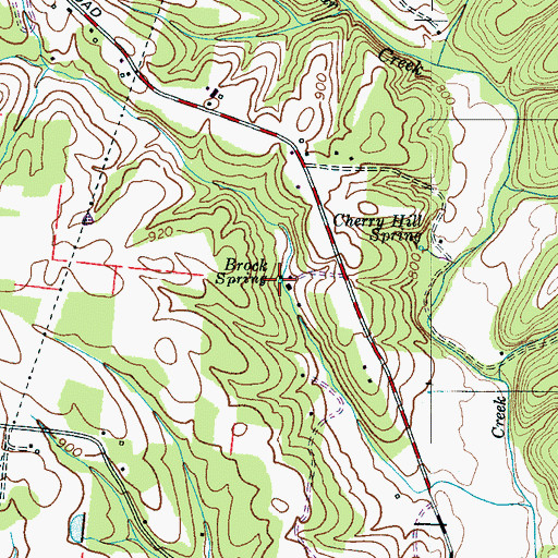 Topographic Map of Brock Spring, TN