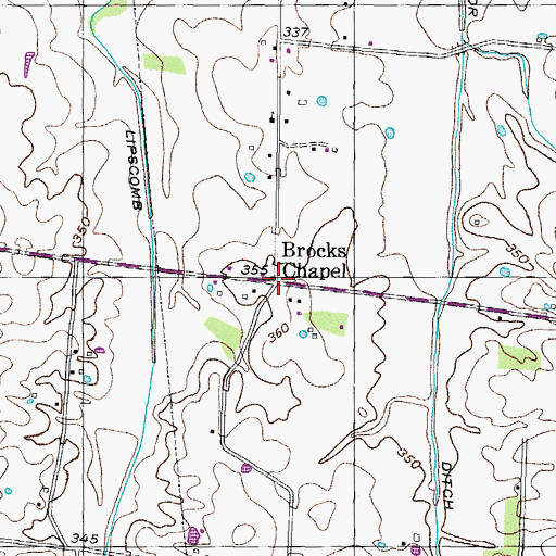 Topographic Map of Brocks Chapel, TN