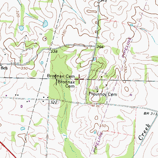 Topographic Map of Brodnax Cemetery, TN